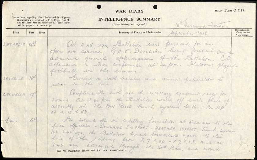 war diary 10thbatt
