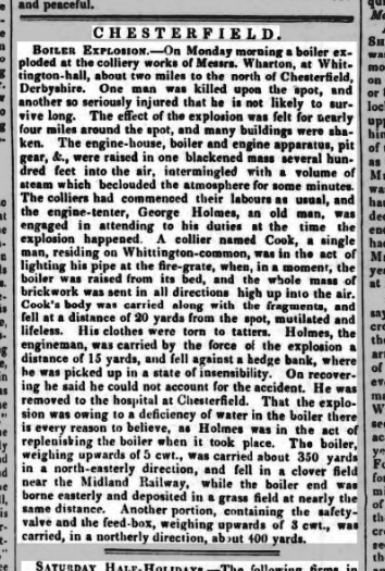 dadvertiser 13 jun 1856boiler explosion whittington hall