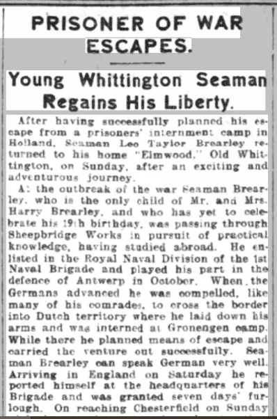 leo brearley excapedcourier 3 july 1915